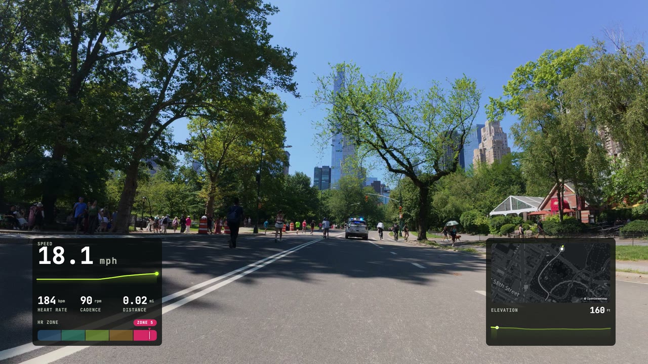 Cockpit look: gauges over a Central Park bike ride