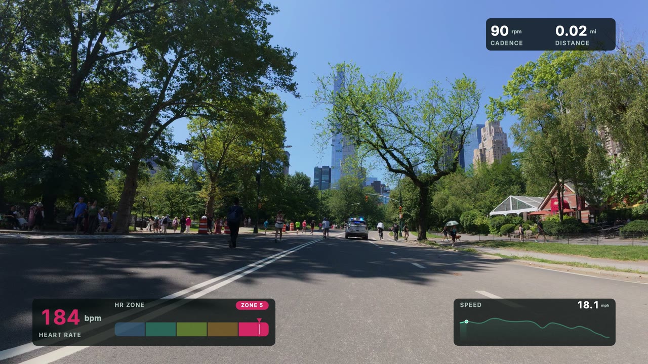 Endurance look: gauges over a Central Park bike ride