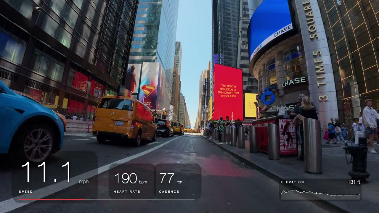 Times Square ride with GaugeReel gauges